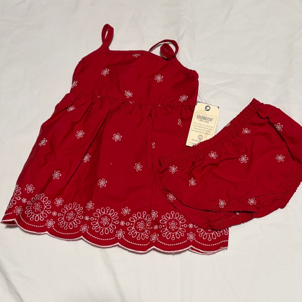 OshKosh B'gosh Red Floral Kids Dress Set